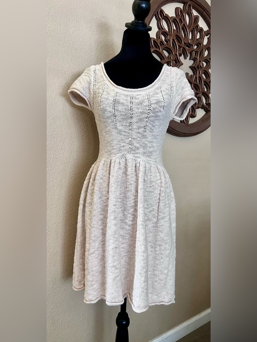 Kimchi Blue Cream Knit Scoop-Neck Midi Dress - Picture 1 of 10